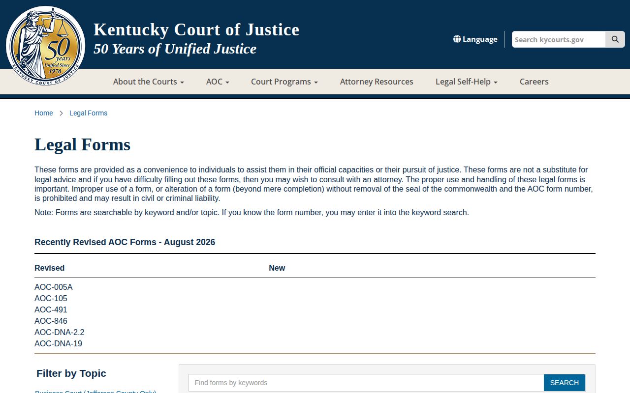 Kentucky forms for Oldham County arrest record expungement