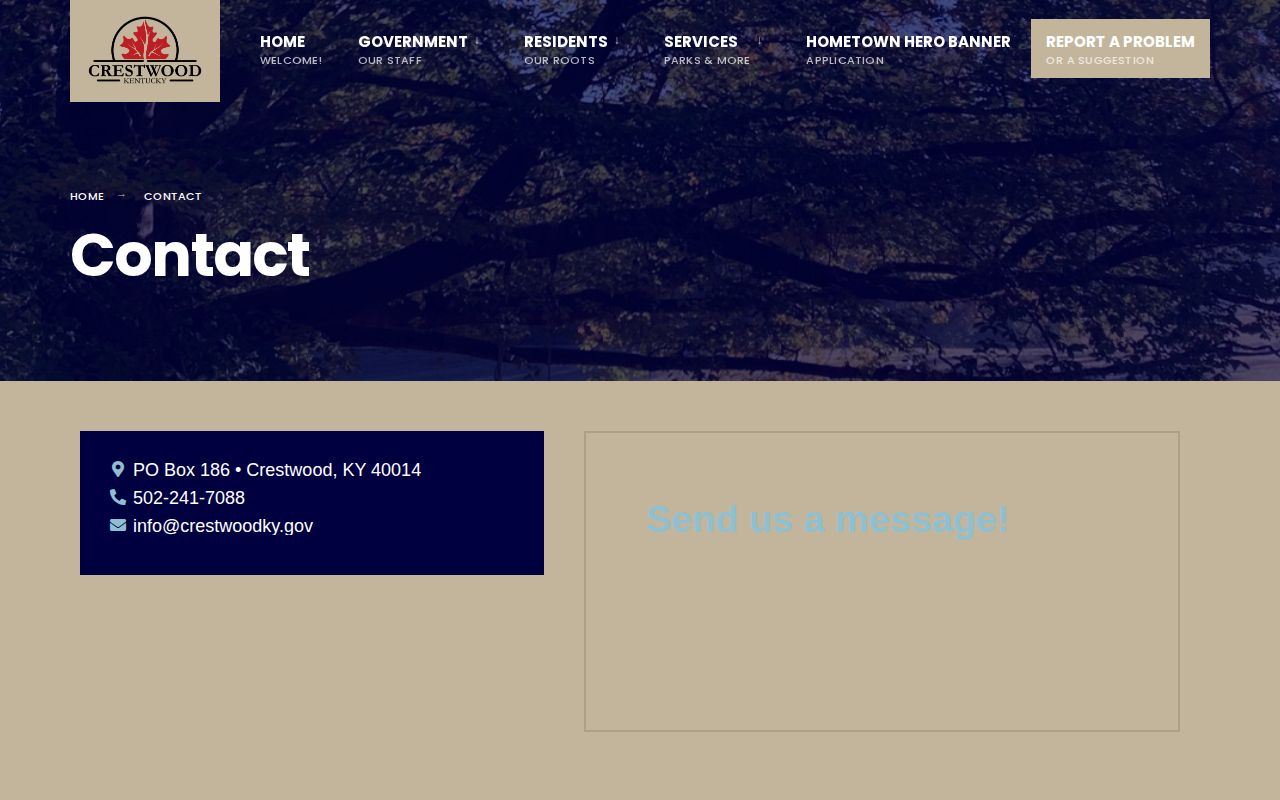 Official Crestwood city contact page for local service routing
